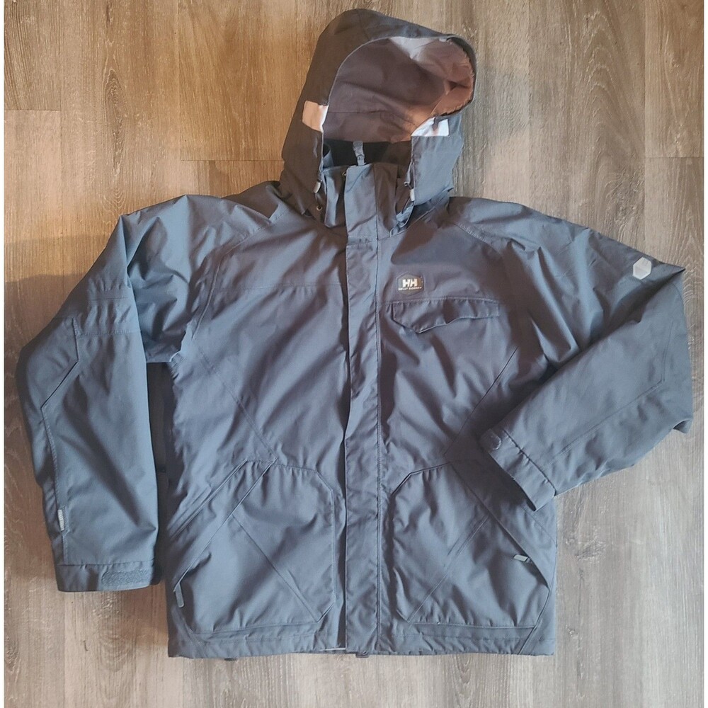 Helly Hansen Helly Tech Hooded Waterproof Rain Jacket Gray Men's M Hiking